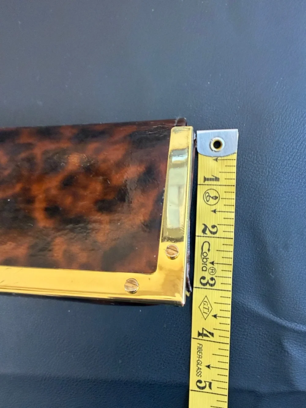 Tory Burch Tortoiseshell Frame Clutch Wallet Gold Hardware Resin Evening Bag